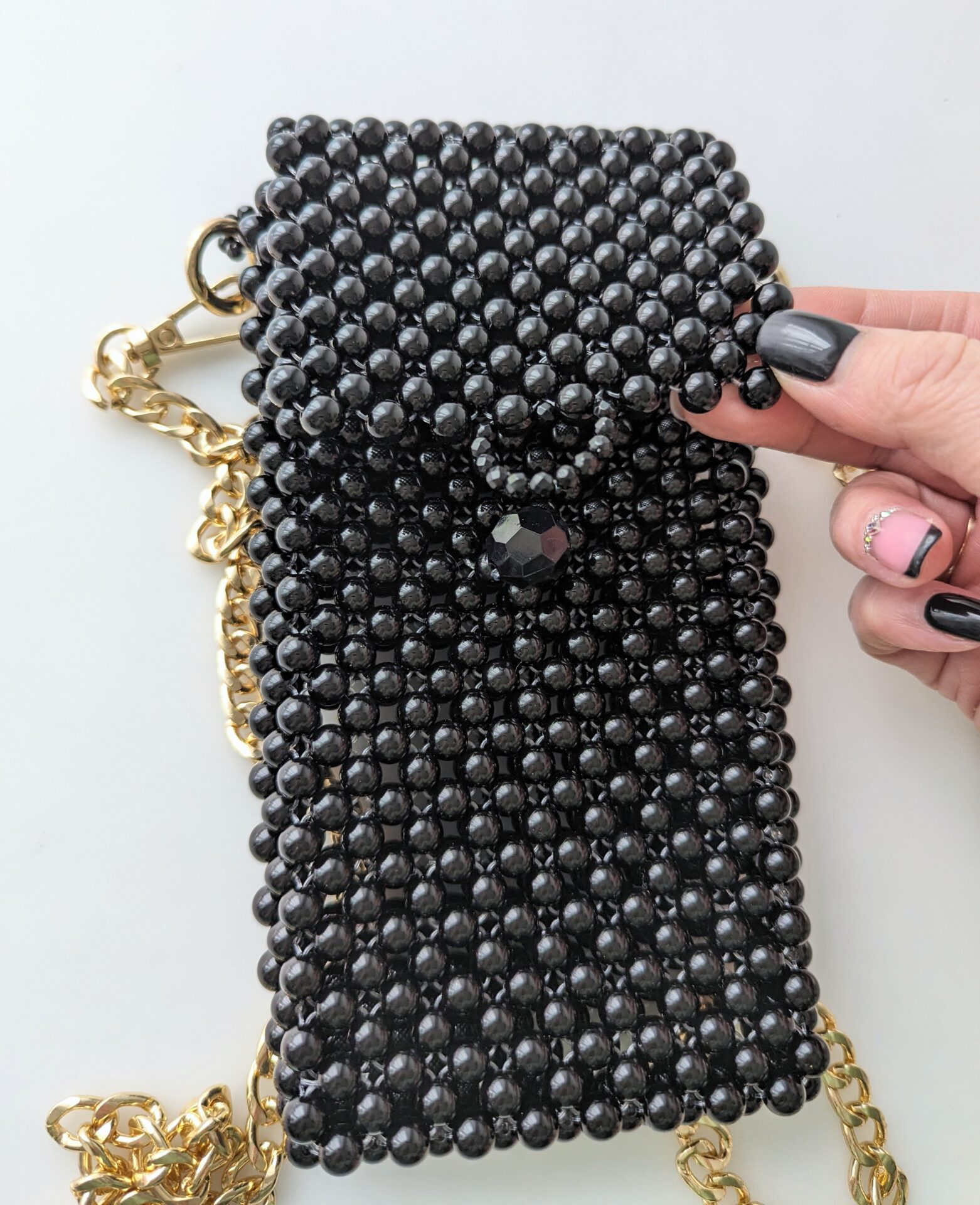 Black beaded phone bag - Image 4