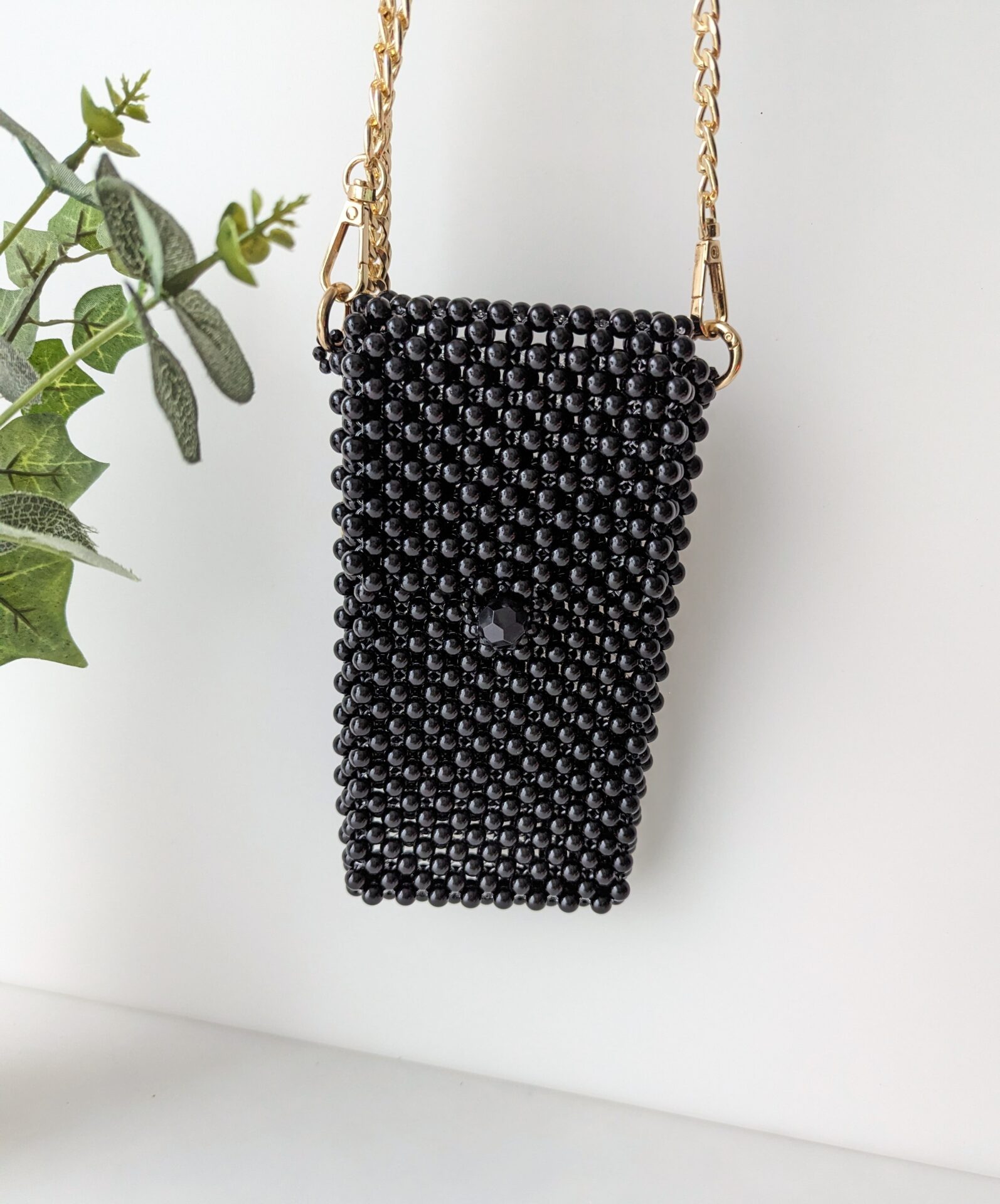 Black beaded phone bag - Image 3