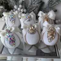 White Christmas baubles