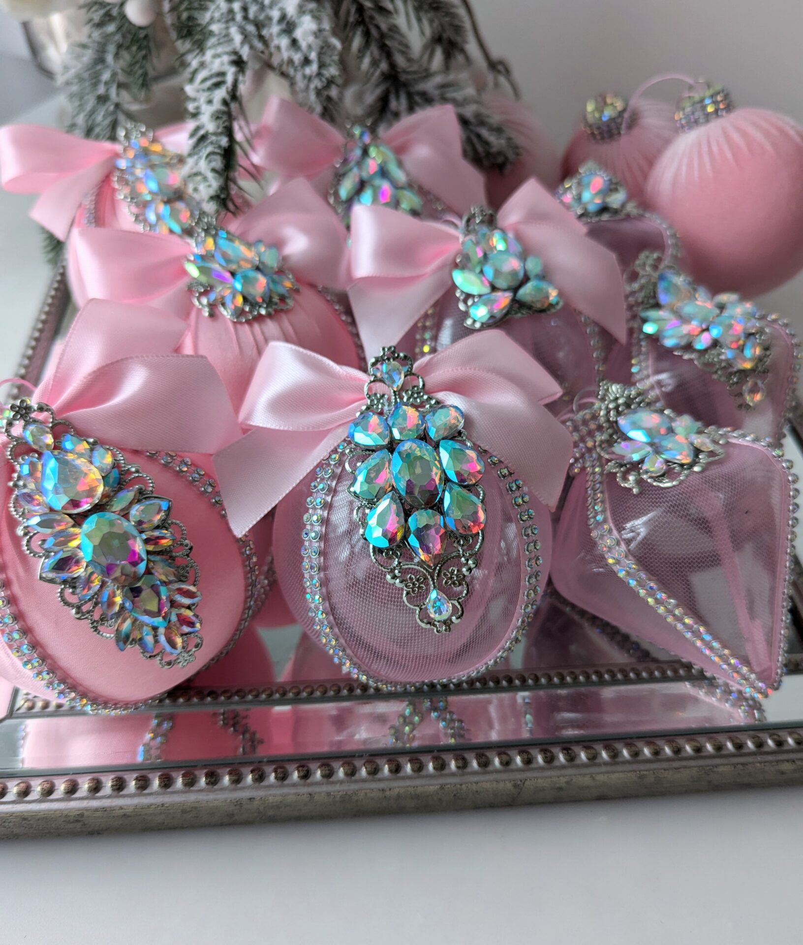 Pink Christmas baubles - Image 8