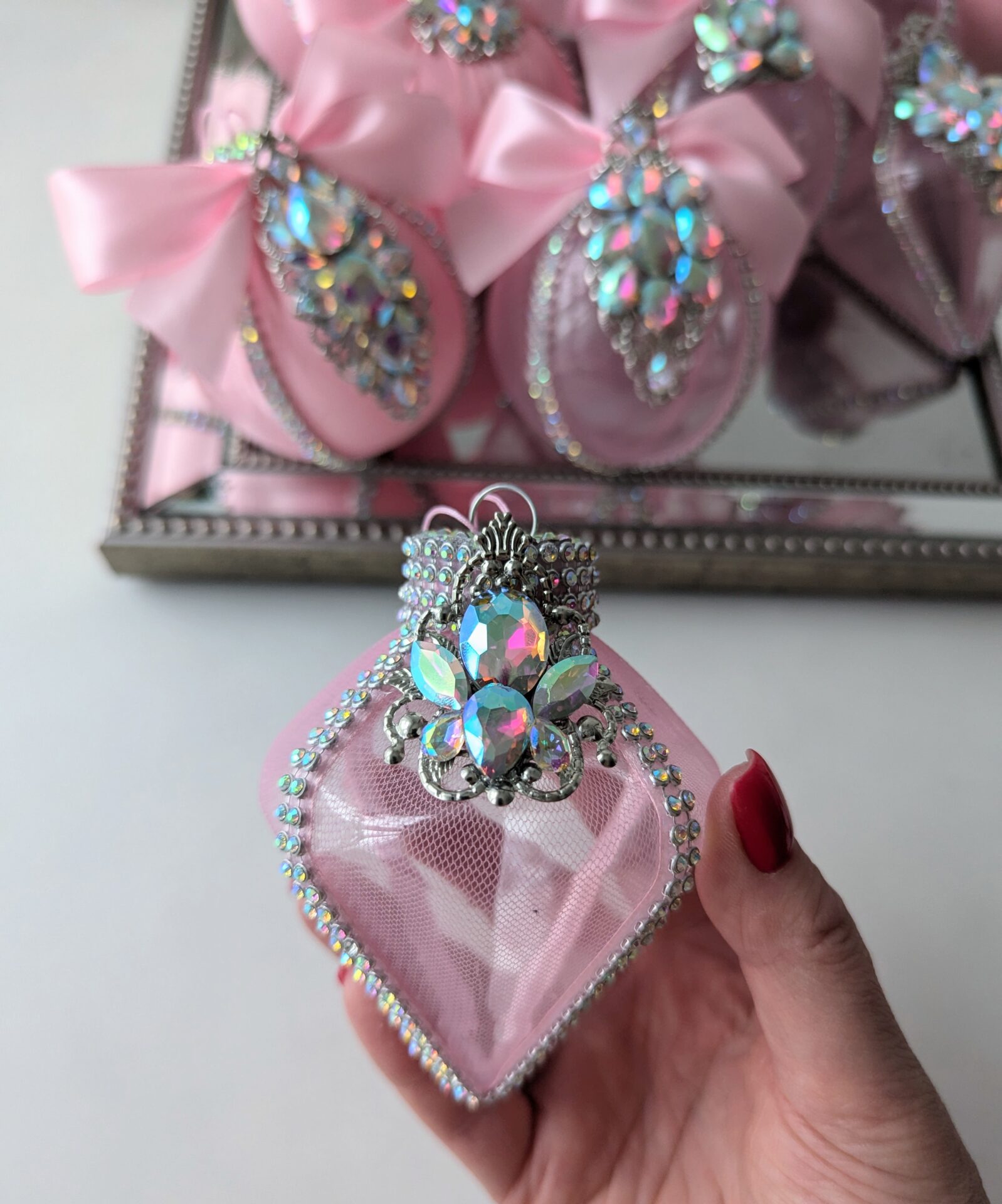 Pink Christmas baubles - Image 4