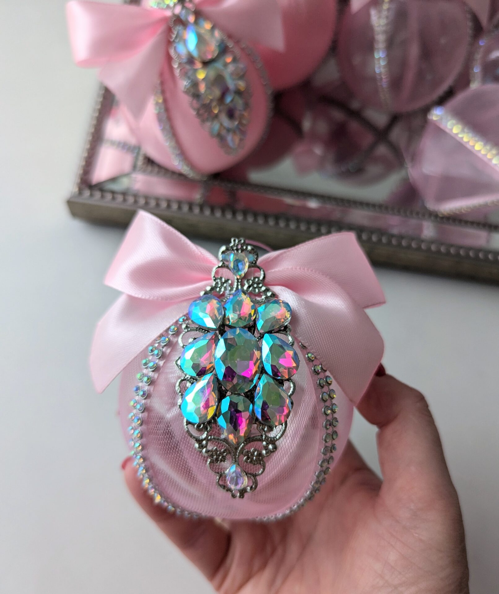 Pink Christmas baubles - Image 6