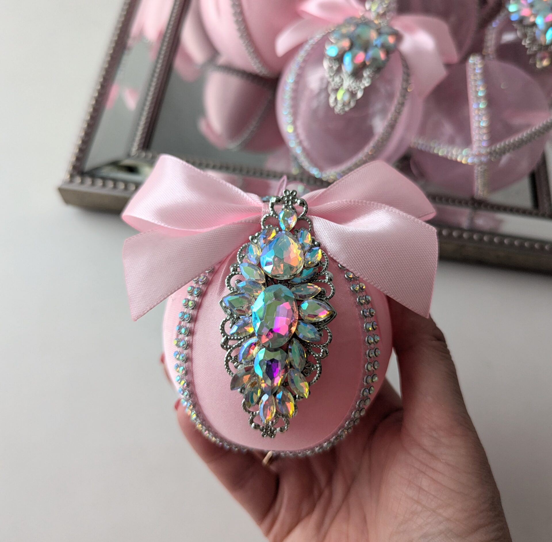 Pink Christmas baubles