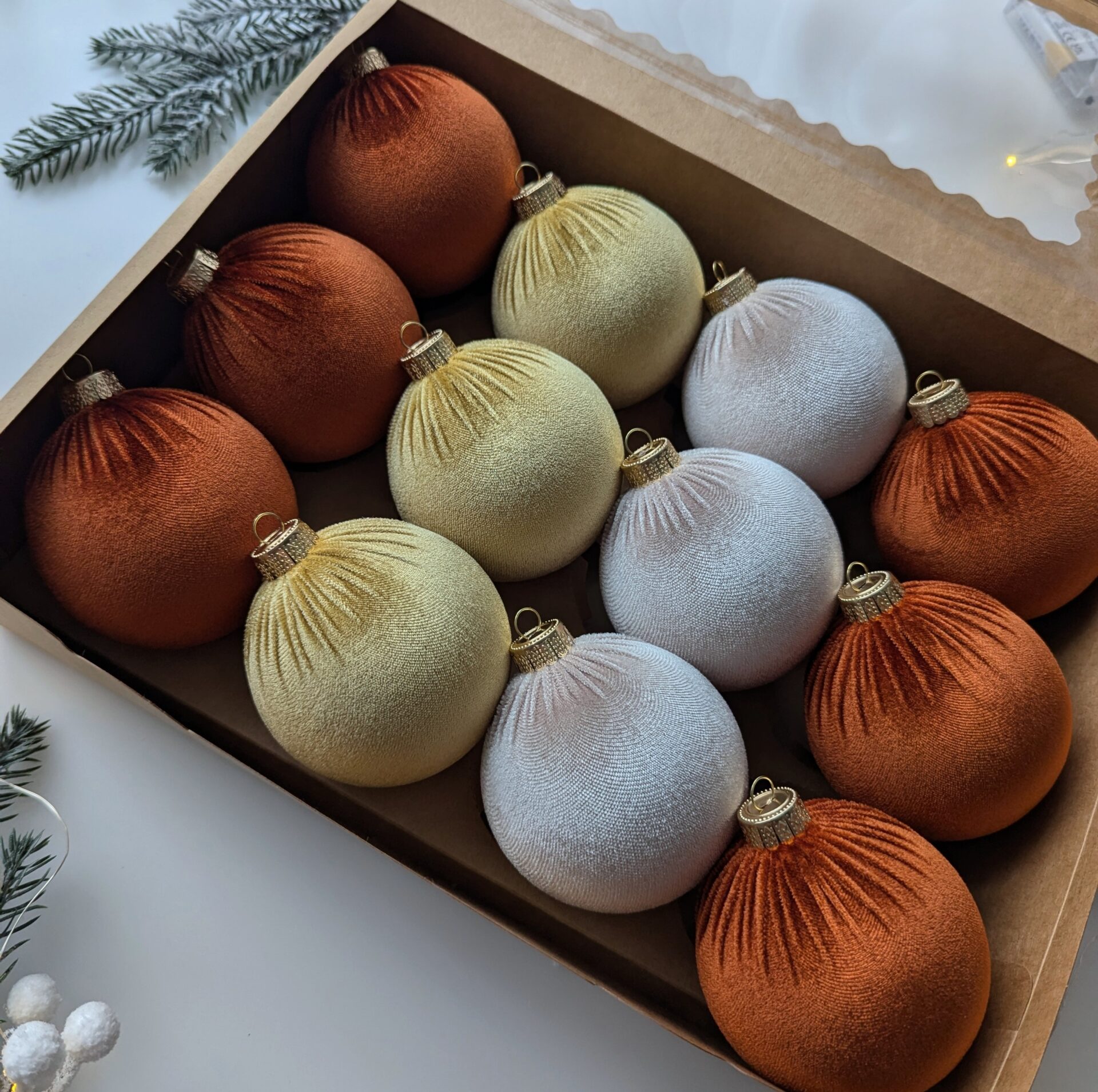 Christmas tree ornaments mix- custard/cream/rustic - Image 2