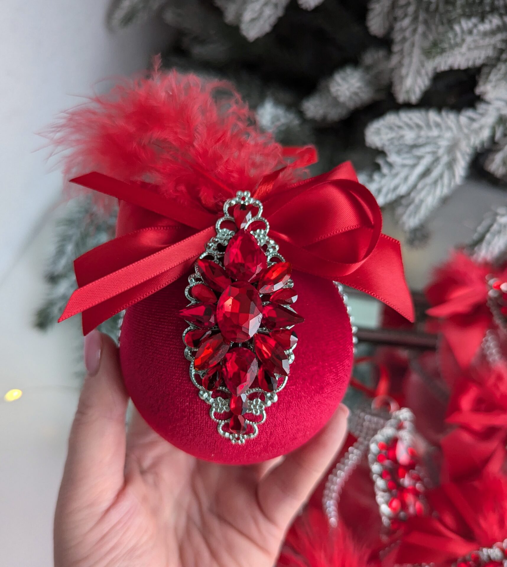 Red Christmas baubles