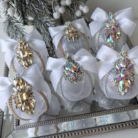 White Christmas baubles