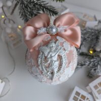 Christmas ball of dark peach
