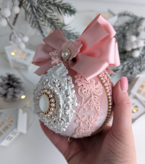 Christmas ball of blush pink - Image 2